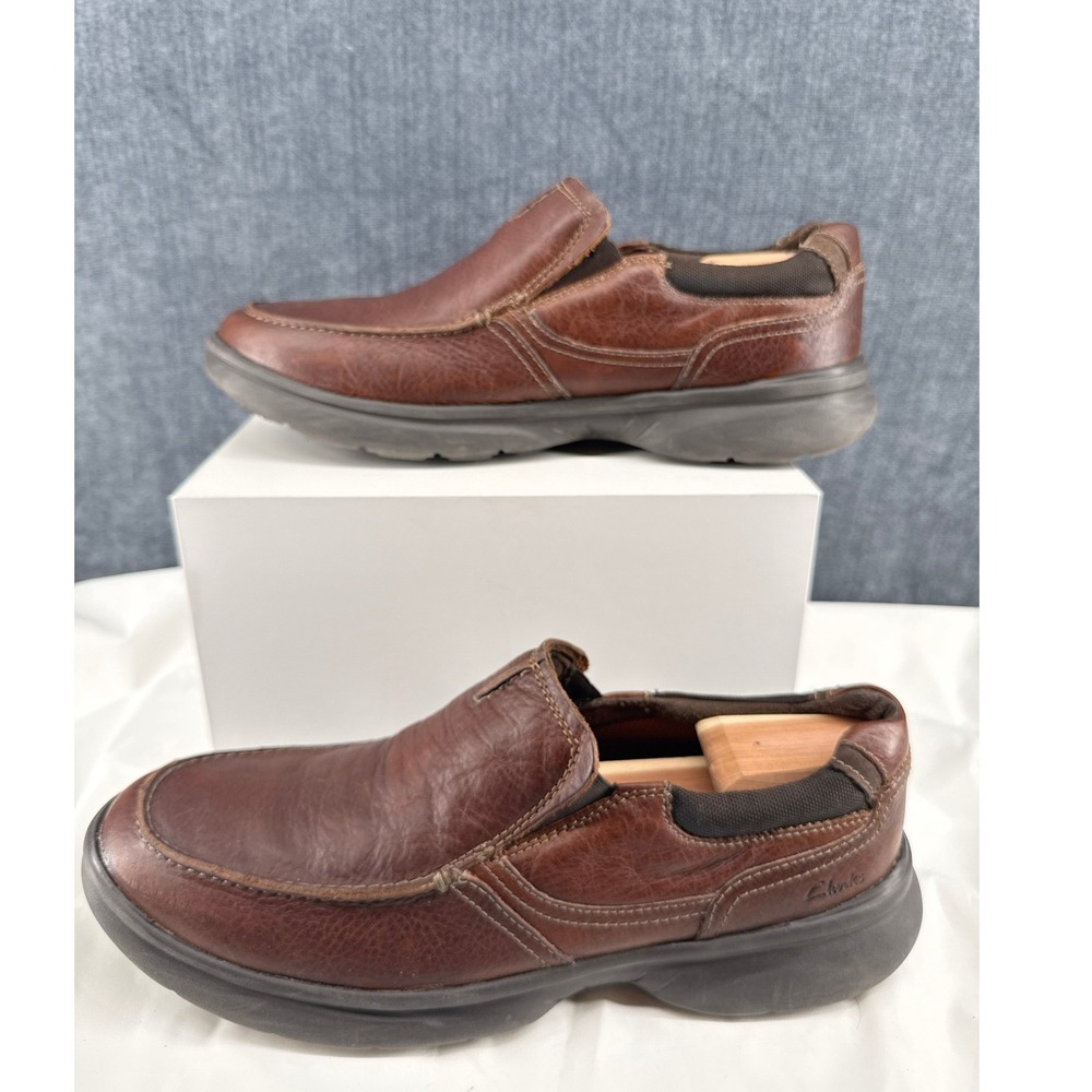Clarks Slip On Loafers Mens Size 13 Brown Leather Comfort Casual Walking Shoes